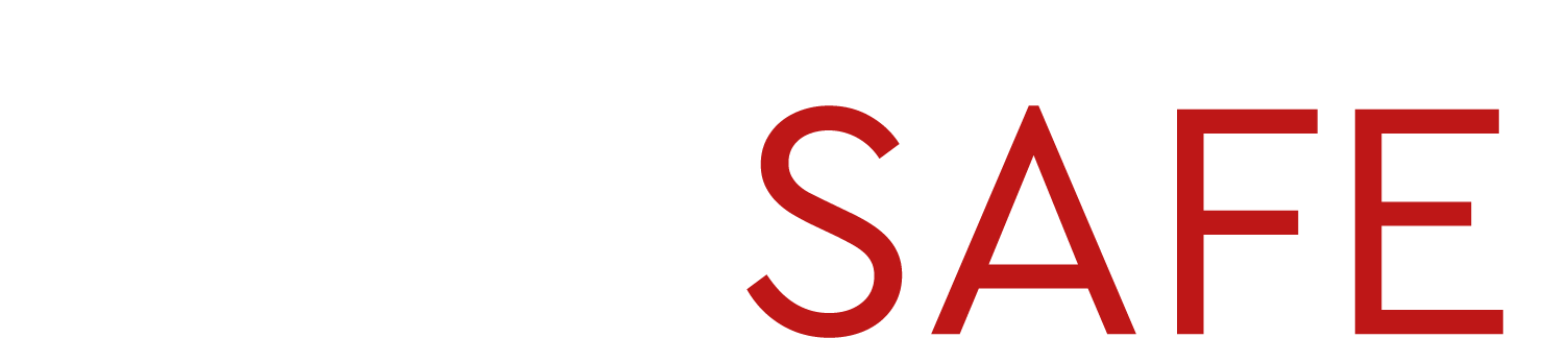 SkimSafe logo white text on black background